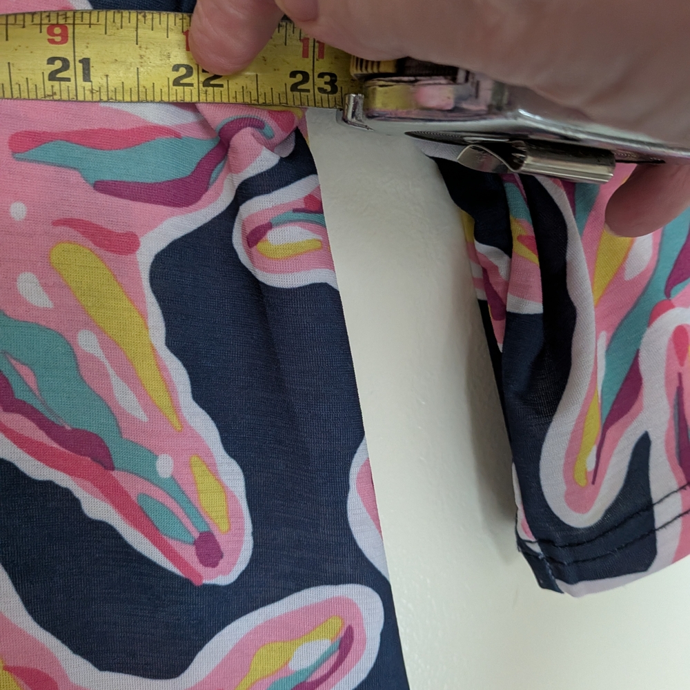 Simply Southern Navy Tunic with Pink & Light Blue Starfish Motif XL Beach Vacay - Picture 4 of 5